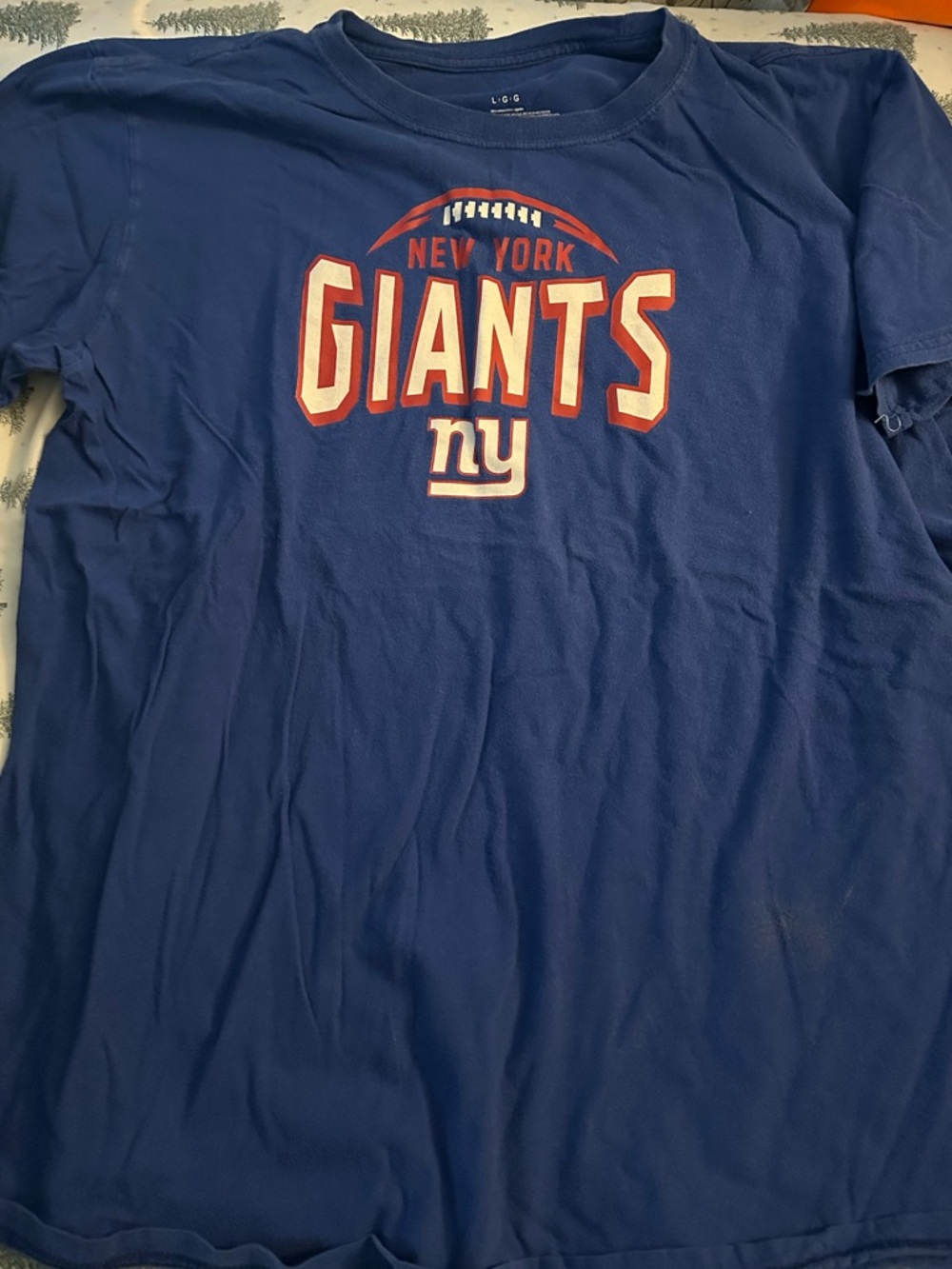 NFL Blue Tee with Red and White Accent